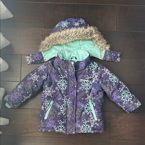 OshKosh B’Gosh Snowflakes Winter Coat Removable Hood 18mo